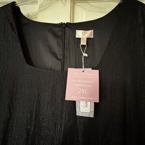 Chantelle Midnight Black Textured Evening Dress